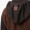 Hybrid Zip-Up Hoodie in Suede Goatskin and Wool Blend Hybrid Zip-Up Hoodie in Suede Goatskin and Wool Blend