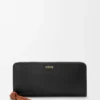 Knot Zip Around Wallet in Shiny Nappa Calfskin
