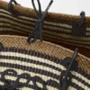 Large Anagram Basket in Iraca Palm and Calfskin
