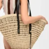Large Braid Basket in Iraca Palm and Calfskin Large Braid Basket in Iraca Palm and Calfskin