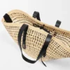 Large Braid Basket in Iraca Palm and Calfskin Large Braid Basket in Iraca Palm and Calfskin