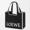Large Loewe Font Tote in Raffia Large Loewe Font Tote in Raffia