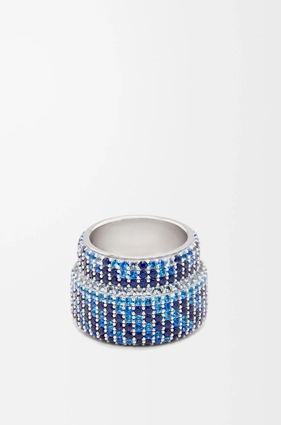 Large Pavé Ring in Sterling Silver and Crystals Large Pavé Ring in Sterling Silver and Crystals