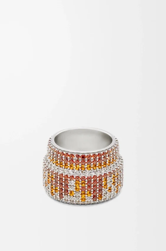 Large Pavé Ring in Sterling Silver and Crystals Large Pavé Ring in Sterling Silver and Crystals