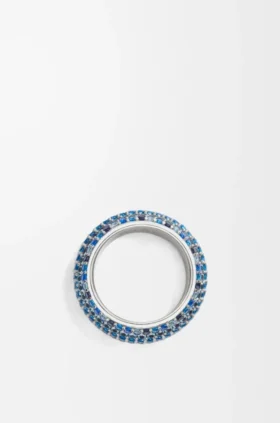Large Pavé Ring in Sterling Silver and Crystals