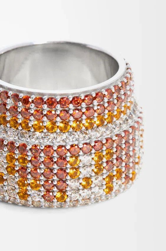 Large Pavé Ring in Sterling Silver and Crystals Large Pavé Ring in Sterling Silver and Crystals