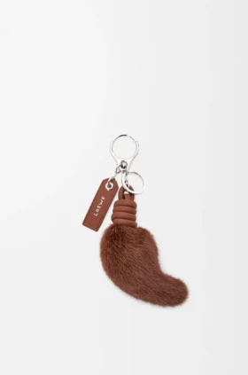 Lion Tail Charm in Mink and Calfskin