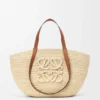 Medium Eclipse Basket in Raffia and Calfskin Medium Eclipse Basket in Raffia and Calfskin