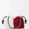 Medium Lion Beads Flamenco Purse in Beaded Canvas and Calfskin