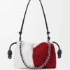Medium Lion Beads Flamenco Purse in Beaded Canvas and Calfskin
