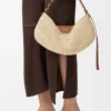 Medium Loewe Swing Bag in Raffia and Calfskin Medium Loewe Swing Bag in Raffia and Calfskin