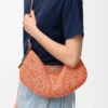 Medium Loewe Swing Bag in Raffia and Calfskin Medium Loewe Swing Bag in Raffia and Calfskin