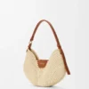 Medium Loewe Swing Bag in Raffia and Calfskin Medium Loewe Swing Bag in Raffia and Calfskin