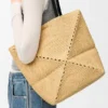 Medium Puzzle Fold Tote in Raffia Medium Puzzle Fold Tote in Raffia