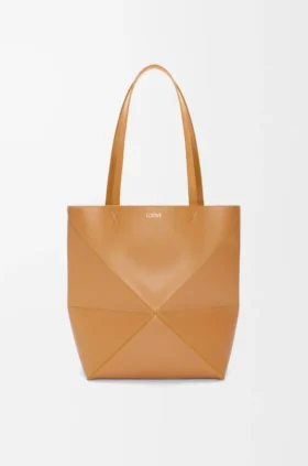 Medium Puzzle Fold Tote in Shiny Calfskin