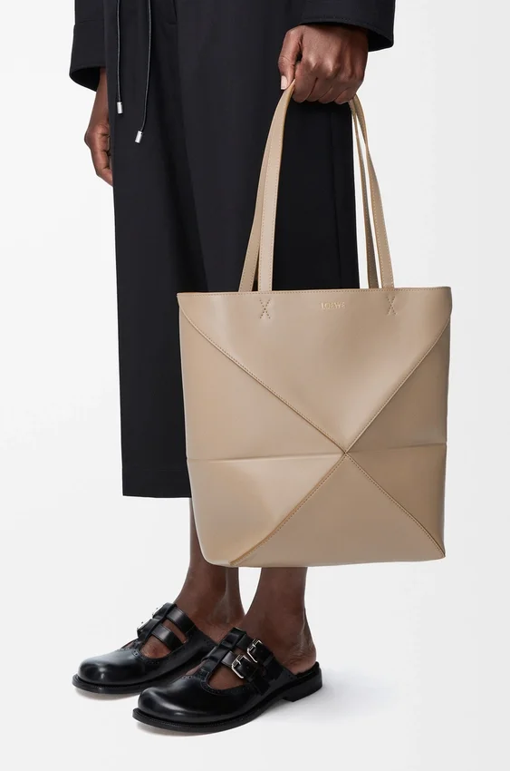 Medium Puzzle Fold Tote in Shiny Calfskin Medium Puzzle Fold Tote in Shiny Calfskin