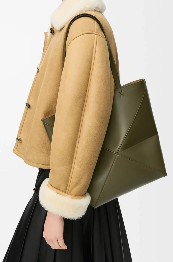 Medium Puzzle Fold Tote in Shiny Calfskin Medium Puzzle Fold Tote in Shiny Calfskin