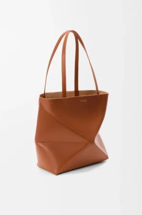 Medium Puzzle Fold Tote in Shiny Calfskin