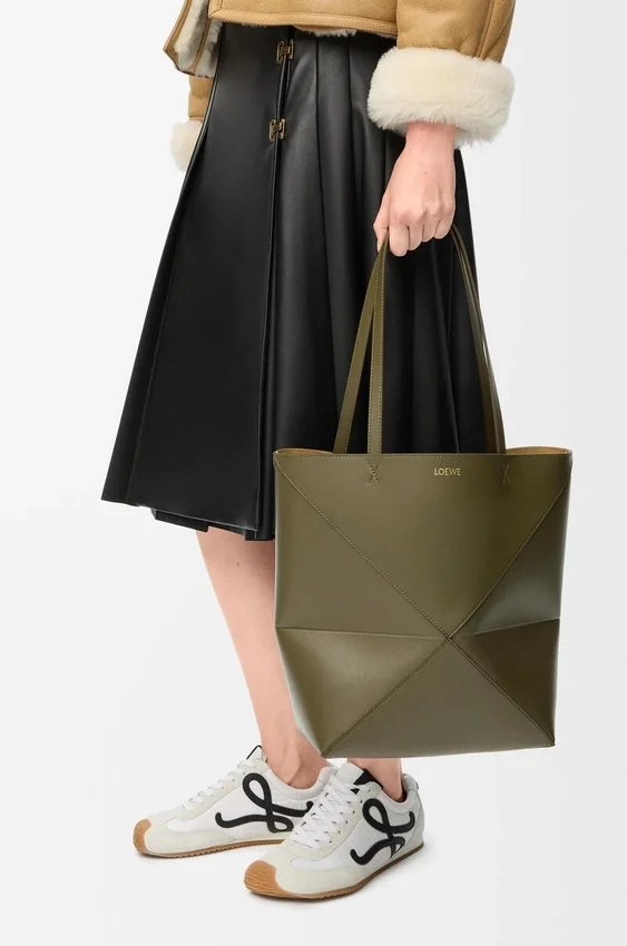 Medium Puzzle Fold Tote in Shiny Calfskin Medium Puzzle Fold Tote in Shiny Calfskin