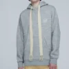 Men”S Loewe Anagram Embroidered Hooded Long Sleeves Gray H6109701Si