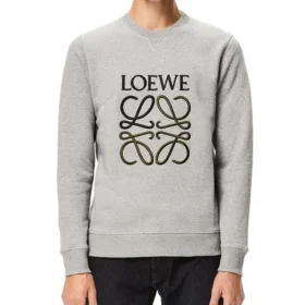 Men”S Loewe Anagram Logo Embroidered Cotton Pullover Gray H526341Xa1-1440 Men”S Loewe Anagram Logo Embroidered Cotton Pullover Gray H526341Xa1-1440