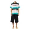 Men”S Loewe Cotton Stripe Embroidered Logo Short Sleeve H6109950Pc-9990