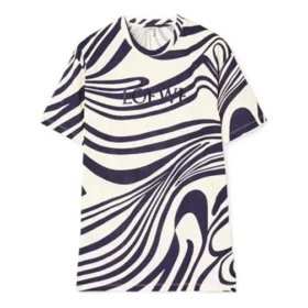 Men”S Loewe Stripe Cotton Short Sleeve White Blue H526341X72-2091