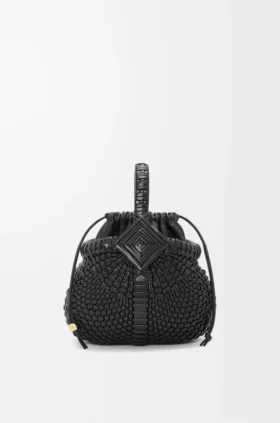 Mini Diamond Round Basket Bag in Calfskin