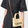 Mini Loewe Font Tote in Raffia Mini Loewe Font Tote in Raffia