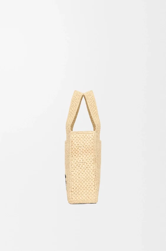 Mini Loewe Font Tote in Raffia Mini Loewe Font Tote in Raffia