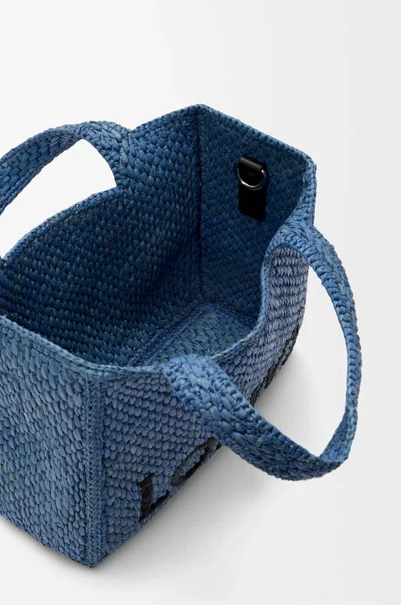 Mini Loewe Font Tote in Raffia Mini Loewe Font Tote in Raffia