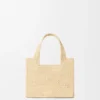 Mini Loewe Font Tote in Raffia Mini Loewe Font Tote in Raffia