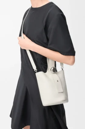 Mini Pebble Bucket Bag in Soft Grained Calfskin