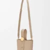 Mini Pebble Bucket Bag in Soft Grained Calfskin