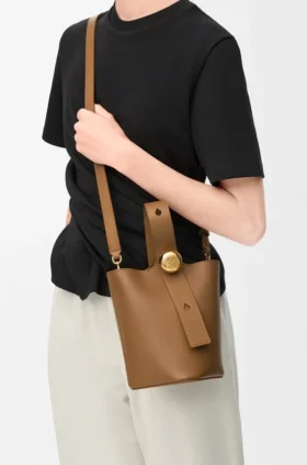 Mini Pebble Bucket in Smooth Calfskin
