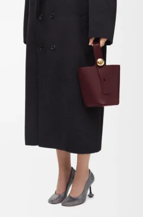 Mini Pebble Bucket in Smooth Calfskin