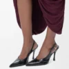 New Comic Slingback Pump in Mixed Leather New Comic Slingback Pump in Mixed Leather
