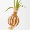 Onion Sprout Charm in Classic Calfskin and Raffia