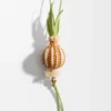 Onion Sprout Charm in Classic Calfskin and Raffia