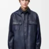 Overshirt in Nappa Lambskin and Cotton Overshirt in Nappa Lambskin and Cotton