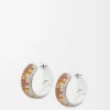Pavé Hoop Earrings in Sterling Silver and Crystals Pavé Hoop Earrings in Sterling Silver and Crystals