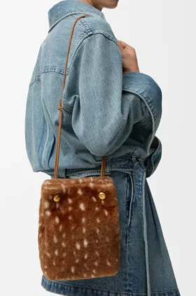 Pebble Pouch in Printed Shearling Pebble Pouch in Printed Shearling