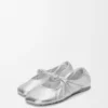 Pebble Soft Ballerina in Laminated Nappa Lambskin
