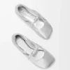 Pebble Soft Ballerina in Laminated Nappa Lambskin