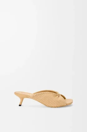 Pebble Soft Slide in Raffia-Effect Fabric