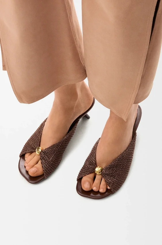 Pebble Soft Slide in Raffia-Effect Fabric Pebble Soft Slide in Raffia-Effect Fabric