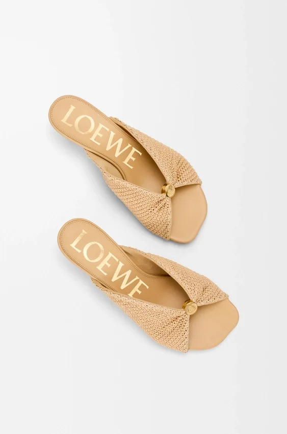 Pebble Soft Slide in Raffia-Effect Fabric Pebble Soft Slide in Raffia-Effect Fabric