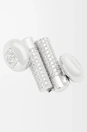Pebble Stud Earrings in Sterling Silver and Crystals