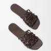 Petal Anagram Slide in Croc-Embossed Calfskin Petal Anagram Slide in Croc-Embossed Calfskin