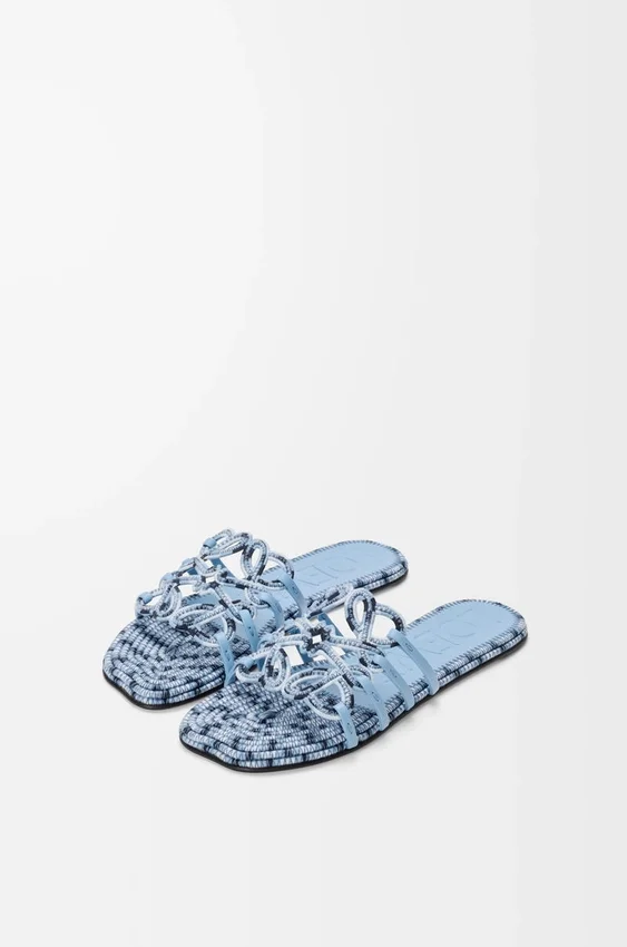 Petal Anagram Slide in Embroidered Canvas Petal Anagram Slide in Embroidered Canvas